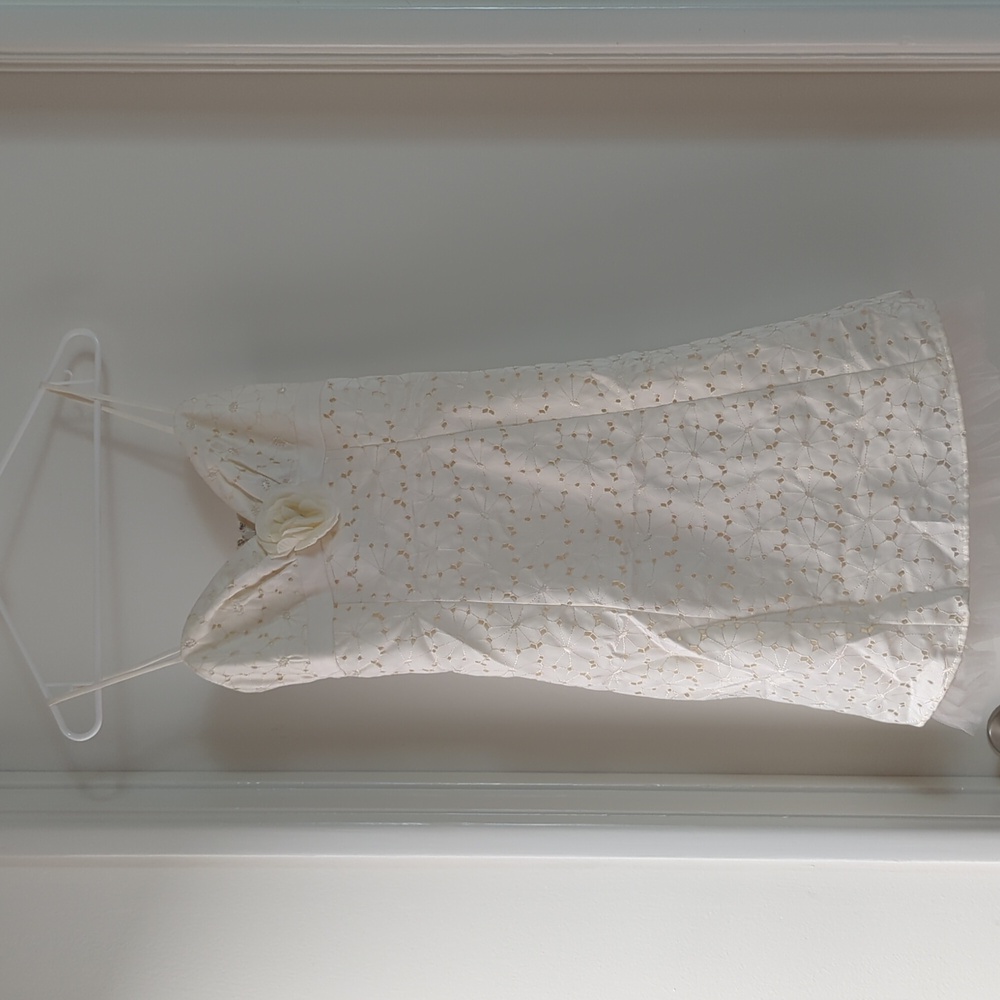🆕 Marina Rinaldi cream rosette summer dress size 4 - Picture 8 of 13